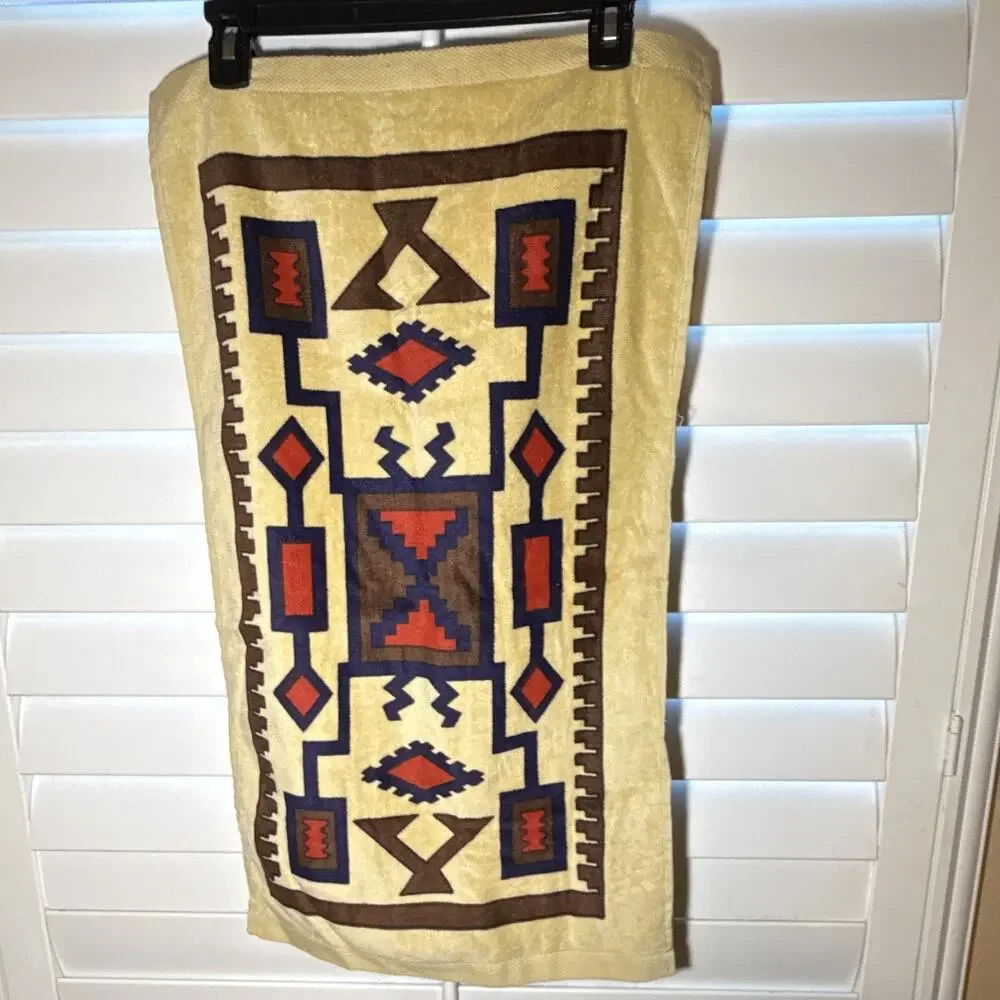 Hilasal 4pc Cotton 2 Hand Towels & 2 Bath Towels Southwestern Geometric